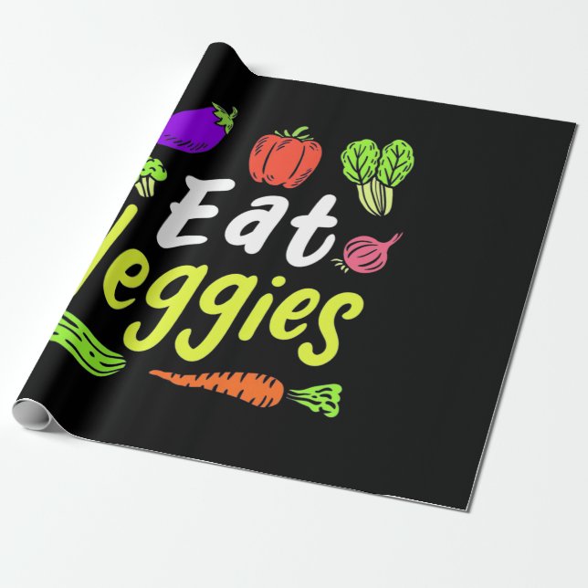 Vegetarian Eat Veggies Presentpapper (Utrullad)