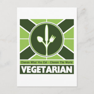 Vegetarian Flagga Vykort