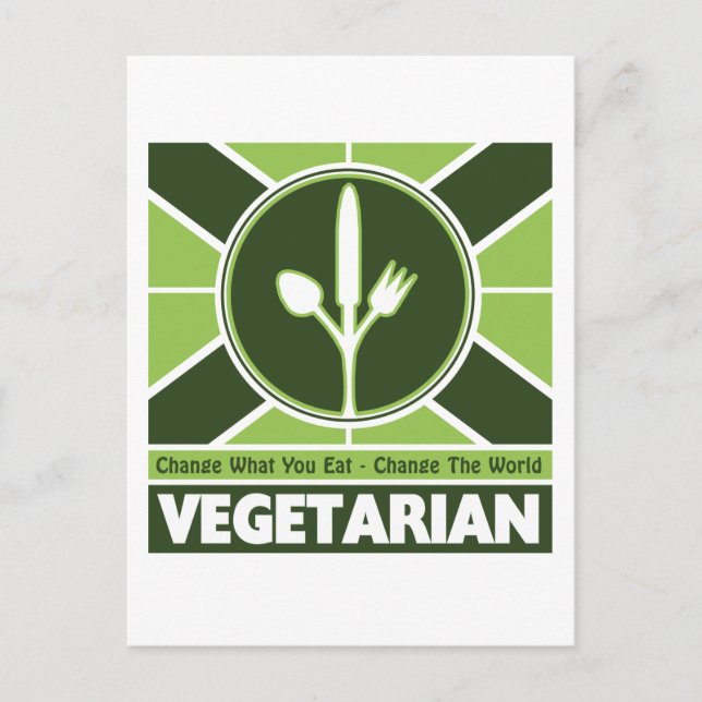 Vegetarian Flagga Vykort (Framsida)