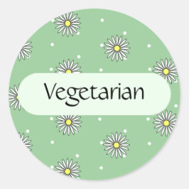 Vegetarian Food Label for Buffets and Picnics Runt Klistermärke