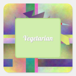 Vegetarian Food Requirement Abstract Pattern Party Fyrkantigt Klistermärke