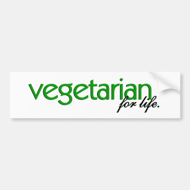Vegetarian för liv bildekal (Framsidan)