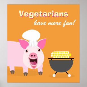 Vegetarian Gris Poster