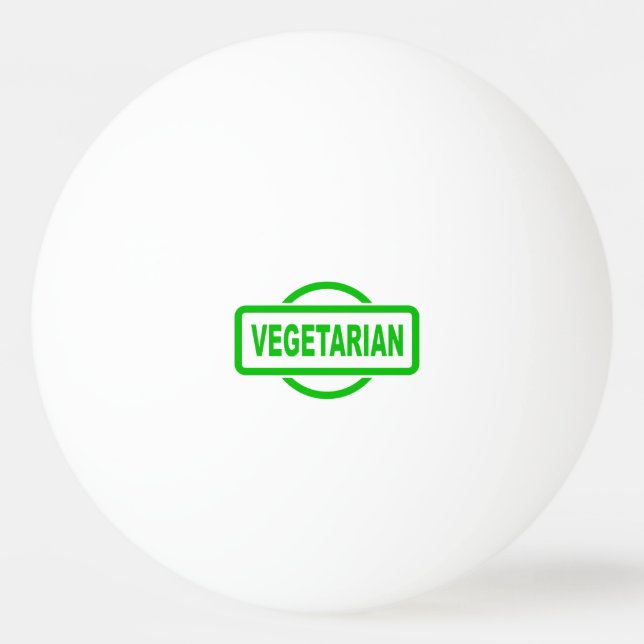 Vegetarian Grönt Rubber Frimärke Pingisboll (Framsidan)