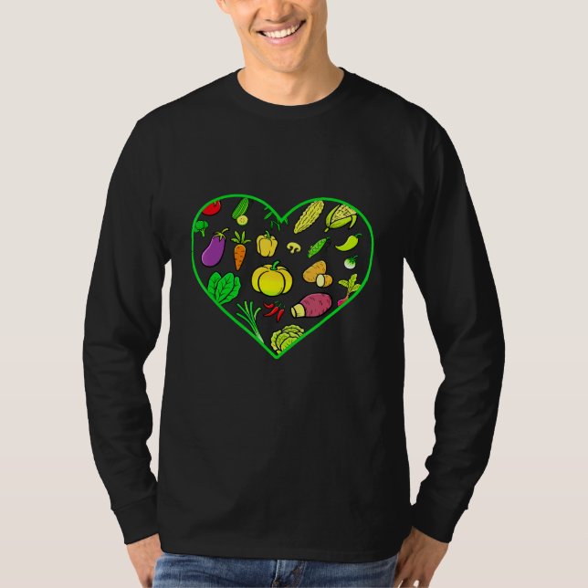 Vegetarian Heart Diet Vegan No Kött Plant based Li T Shirt (Framsida)