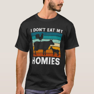 Vegetarian Jag äter inte mina Homies Vegan Retro T Shirt