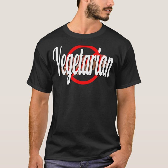 Vegetarian Kött korsade ut T Shirt (Framsida)