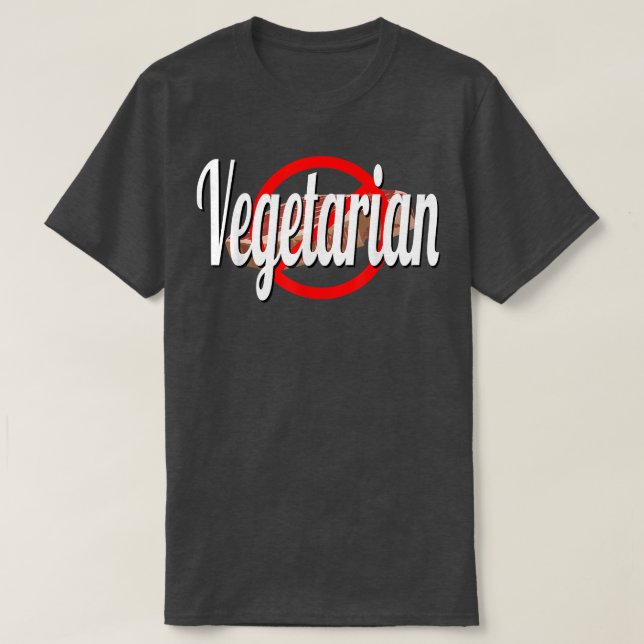 Vegetarian Kött korsade ut T Shirt (Design framsida)