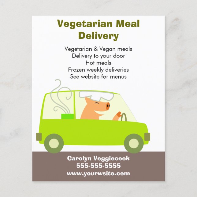 Vegetarian Meal Delivery Service Flygblad (Framsidan)