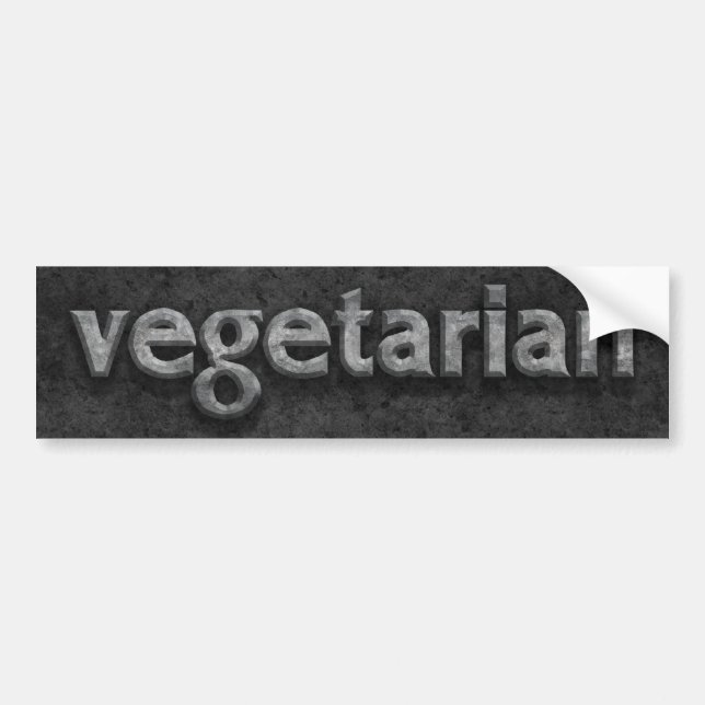 Vegetarian mejslad sten bildekal (Framsidan)