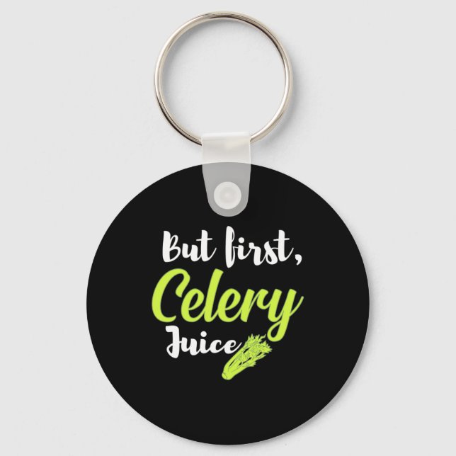 Vegetarian men First Celery Juice Nyckelring (Framsida)