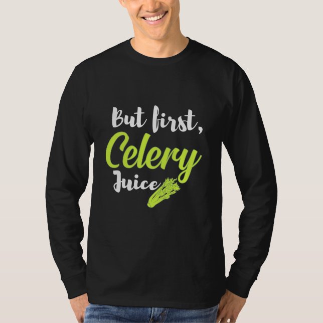 Vegetarian men First Celery Juice T Shirt (Framsida)