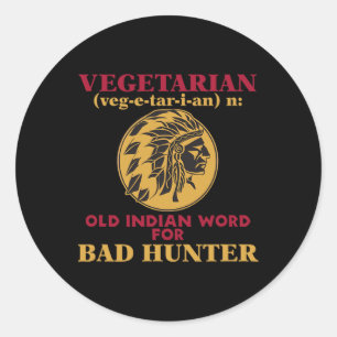 Vegetarian Old Indian Ord for Byd Hunter Runt Klistermärke