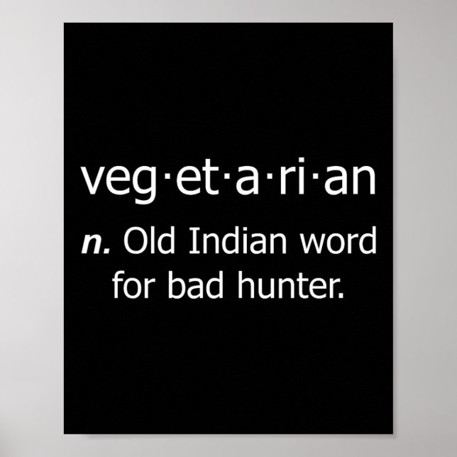 Vegetarian Old Ord för byd Hunter Poster (Framsidan)