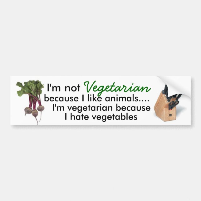 vegetarian på jakten bildekal (Framsidan)