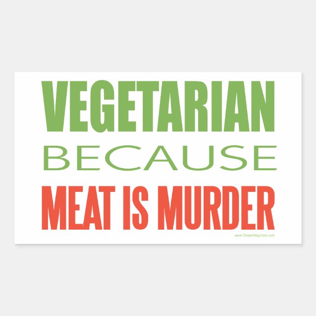 Vegetarian Rektangulärt Klistermärke (Framsida)