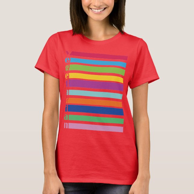 Vegetarian Retro Rand T-shirt (Framsida)