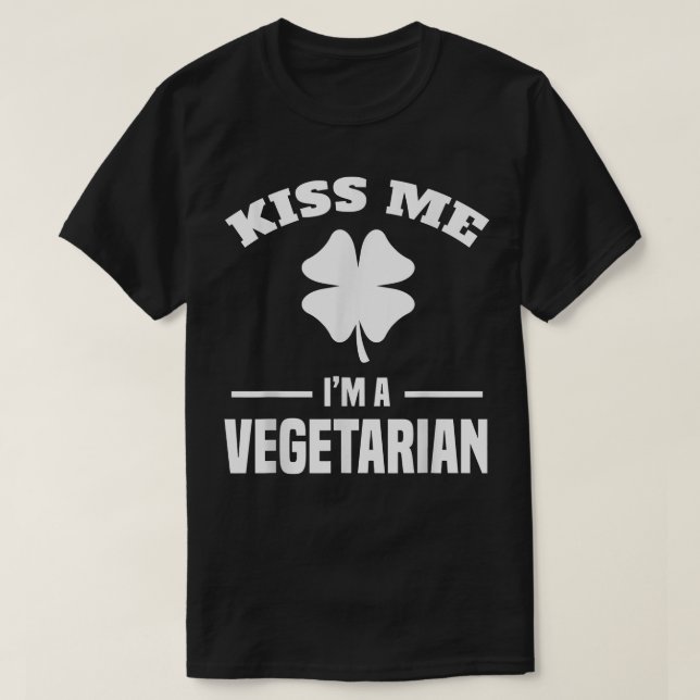 Vegetarian Saint patrick Kiss Me T Shirt (Design framsida)
