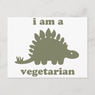Vegetarian Stegosaurus Dinosaur - Grönt Vykort