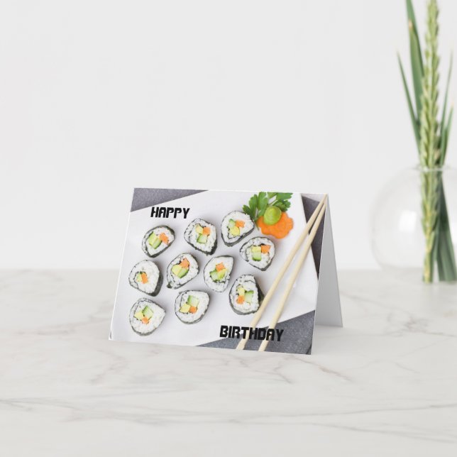 Vegetarian Sushi Grattis på födelsedagen Kort (Framsida)