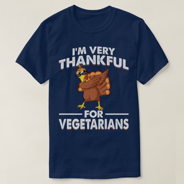 Vegetarian Thanksgiving Funny Dabbing Turkey Vget T Shirt (Design framsida)