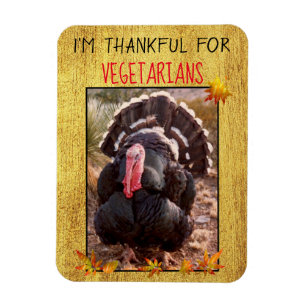 Vegetarian Thanksgiving Turkey Photo Vegan Tack Magnet