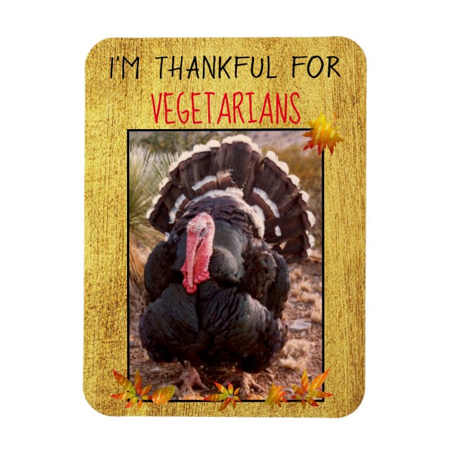 Vegetarian Thanksgiving Turkey Photo Vegan Tack Magnet (Vertikal)