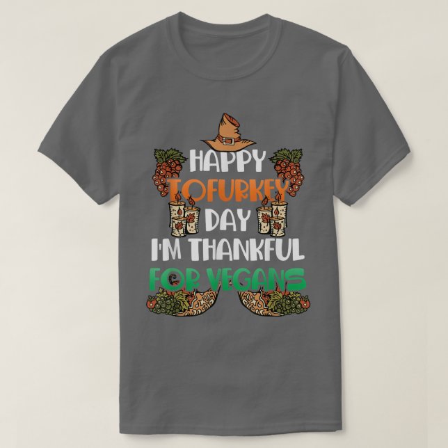Vegetarian Thanksgiving Vegan Plant Tofu Lover  T Shirt (Design framsida)