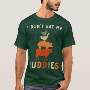 Vegetarian Vegan Animal Lover Cow Gris Goat Friend T Shirt