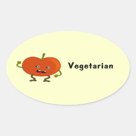 Vegetarian/Vegan Food Labels: Tomato Ovalt Klistermärke
