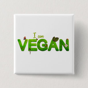 Vegetarian Vegan Kärlek Spara Animal Veg Eat Butto Knapp