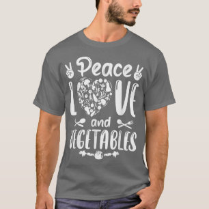 Vegetarian Vegan Peace Kärlek och grönsaker T Shirt