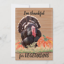 Vegetarian Vegan Thanksgiving Turkiet Tack Julkort