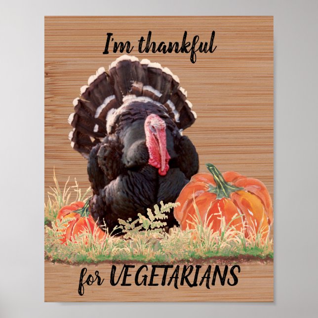 Vegetarian Vegan Thanksgiving Turkiet Tack Poster (Framsidan)