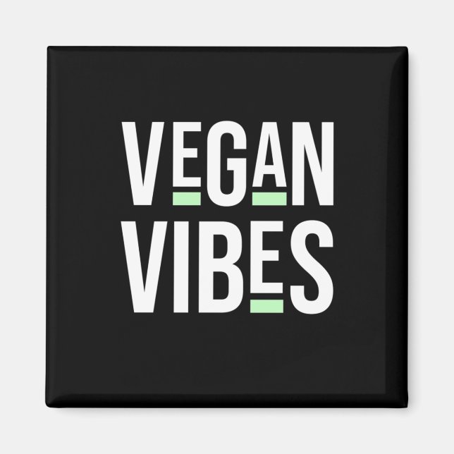 Vegetarian Vegan Vibes Magnet (Framsidan)