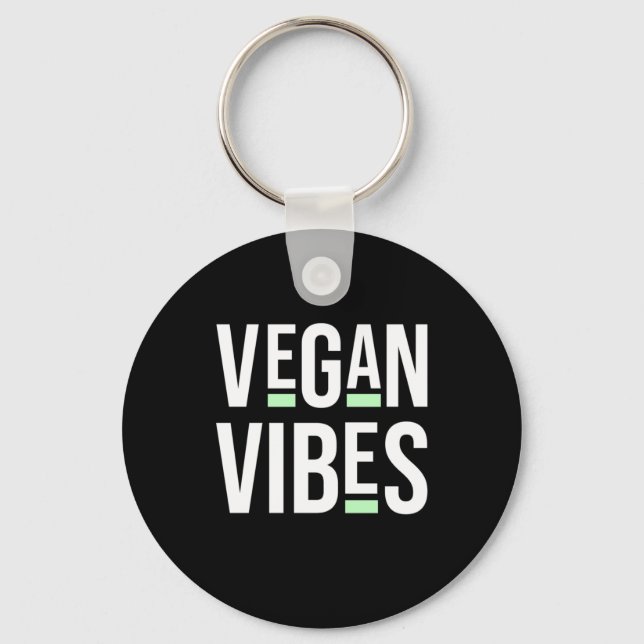 Vegetarian Vegan Vibes Nyckelring (Framsida)