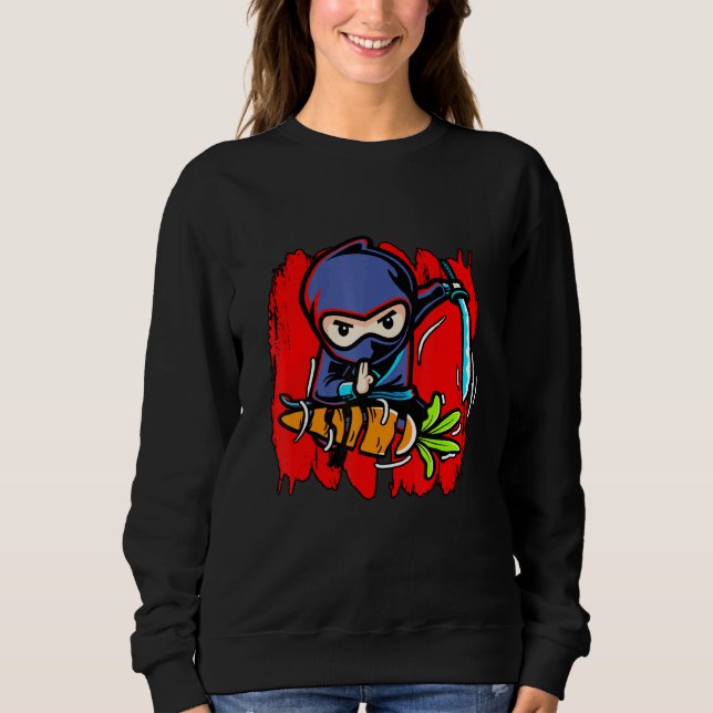 Vegetarian Vegetable Ninja Fruit Vegan No Kött Pla T Shirt (Framsida)