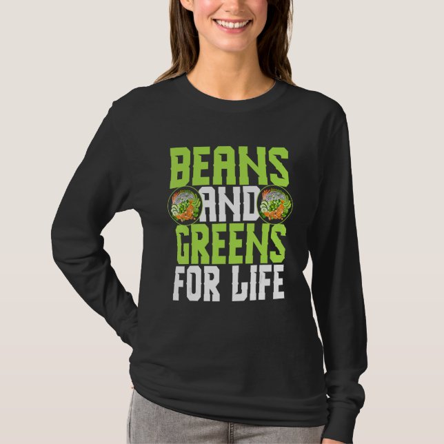 Vegetarian Veggies Beans and Grönts Life Vegetable T Shirt (Framsida)