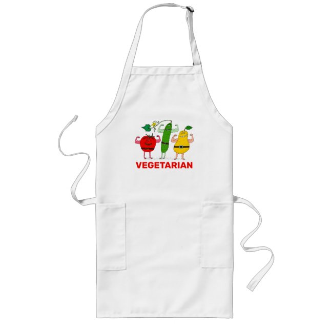 Vegetarian Veggies Sten Personalize Långt Förkläde (Framsidan)