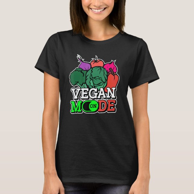 Vegetarian Vibes Vegan Mode On World Vegetarian Da T Shirt (Framsida)