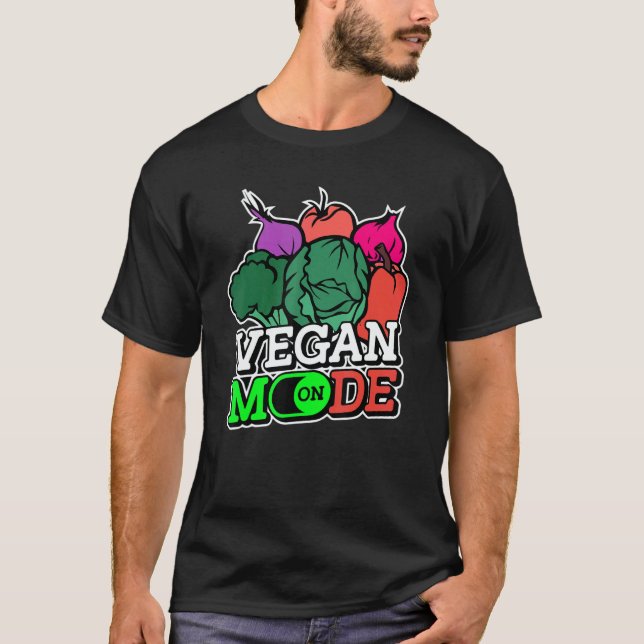 Vegetarian Vibes Vegan Mode On World Vegetarian Da T Shirt (Framsida)