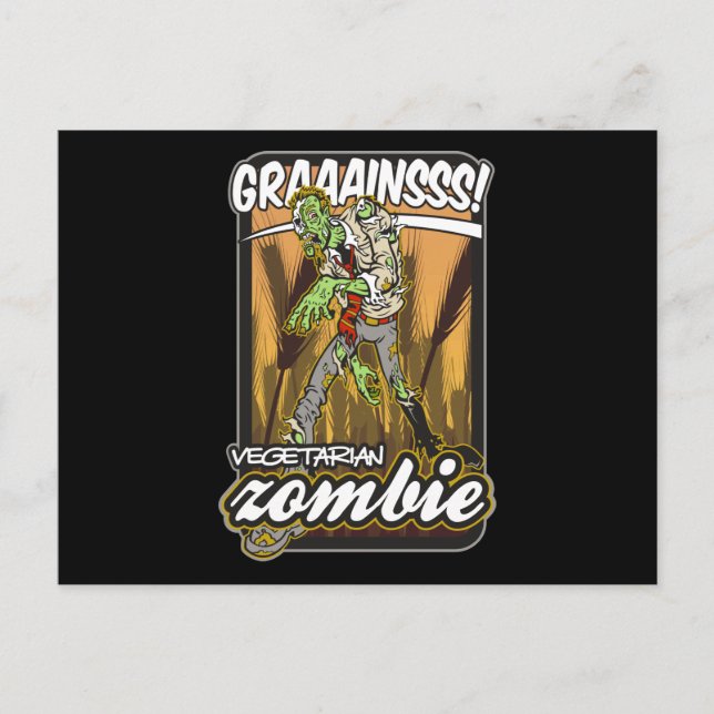 Vegetarian Zombie Vykort (Framsida)