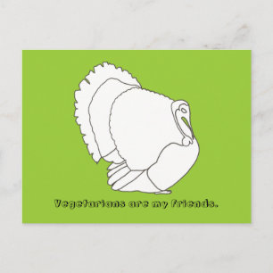 Vegetarianer är mina vänner, kalkonvykort vykort