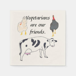 Vegetarianer är våra vänner Thanksgiving Napkins Pappersservett