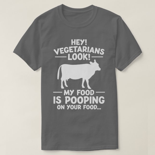 Vegetarianer Min mat pockar på maten T Shirt (Design framsida)
