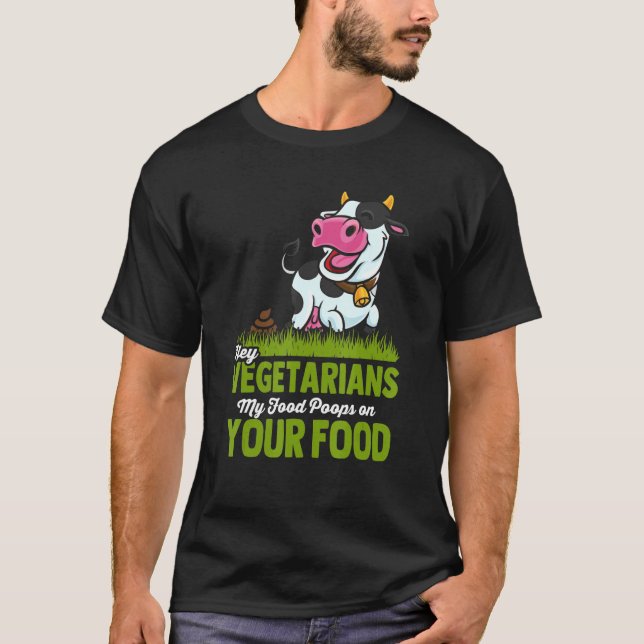 Vegetarianer min matpoppor på din matanti Vegan T Shirt (Framsida)