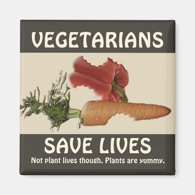 Vegetarians Spara Lives Magnet (Framsidan)
