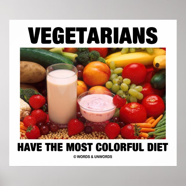 Vegetarier har den mest färgade kosten poster (Framsidan)