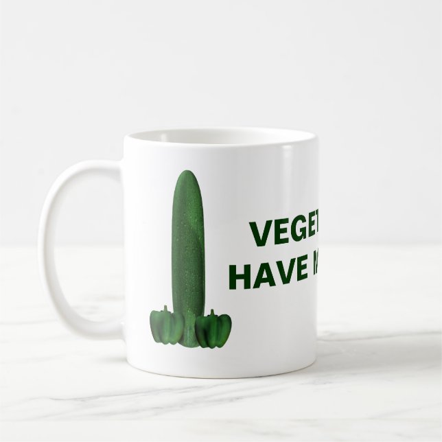 Vegetarier har mer roligt kaffemugg (Vänster)
