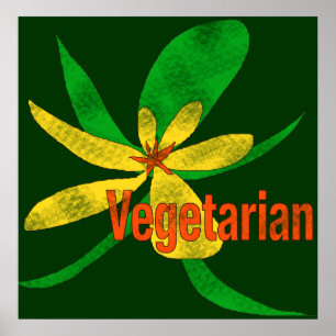 Vegetarisk blomma poster